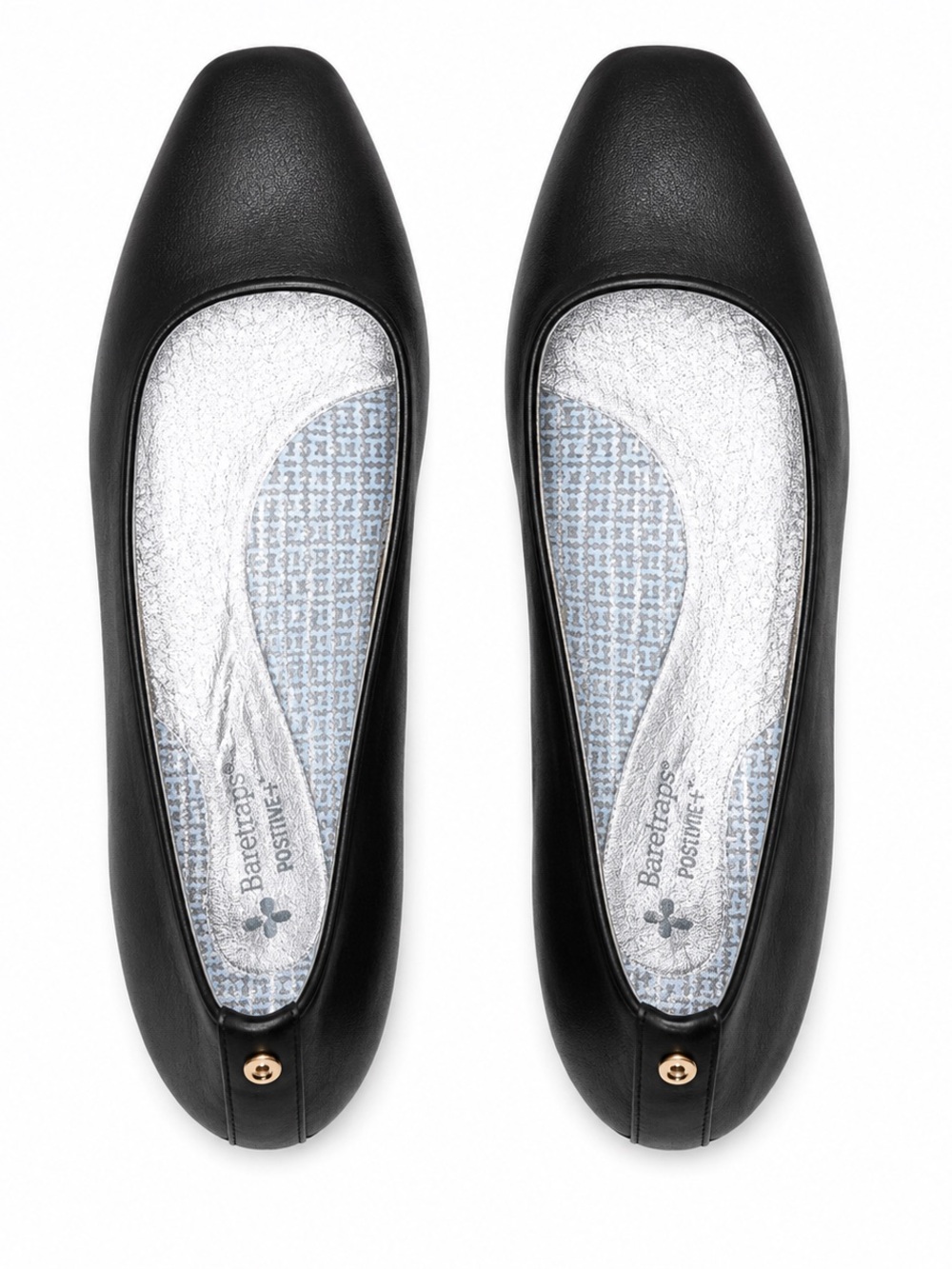 Baretraps Black Leather Ballet Flats - Cushioned Comfort size 11 brand new
